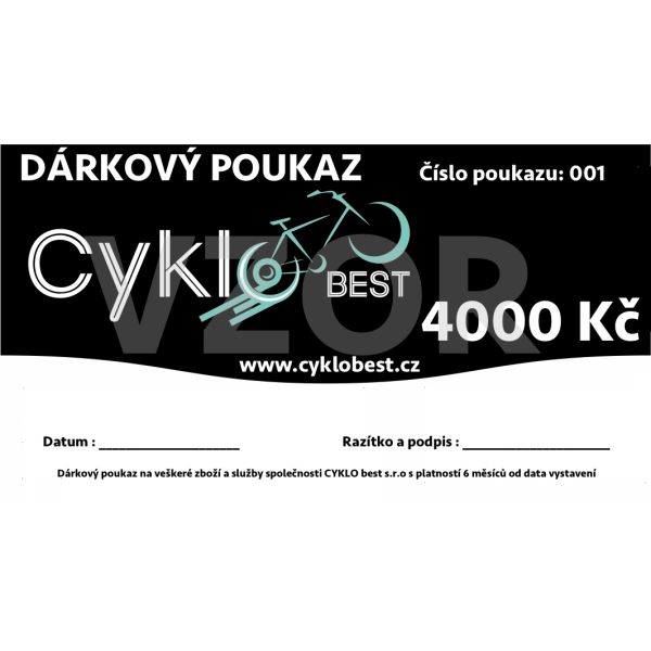 Dárkový poukaz Cyklobest.cz 4000 Kč